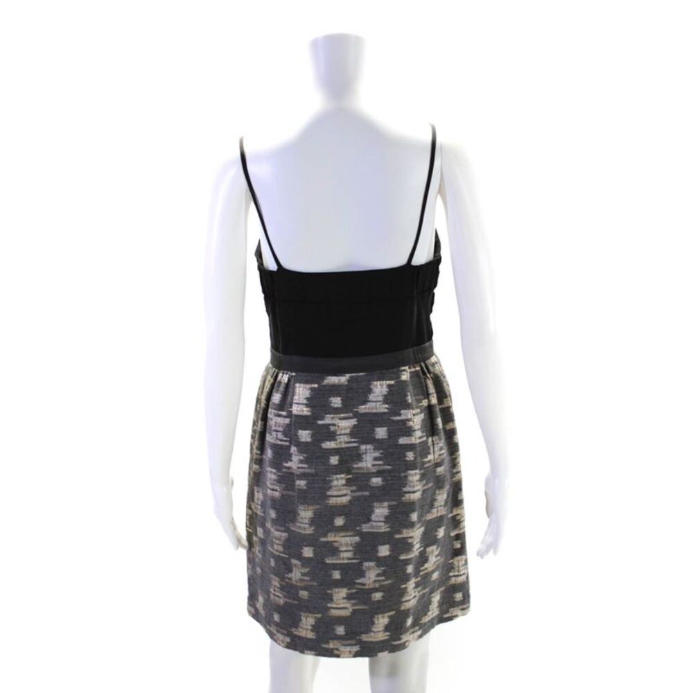 Vena Cava Women Metallic Jacquard Mini Sleeveless Sheath Dress Black Gold Size 4 - Picture 3 of 4